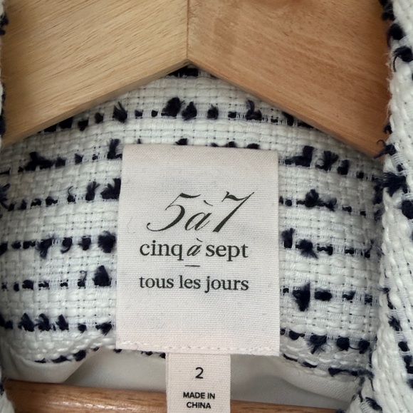 Cinq a sept Elegant Black and White Women's Jacket like new - Picture 6 of 6